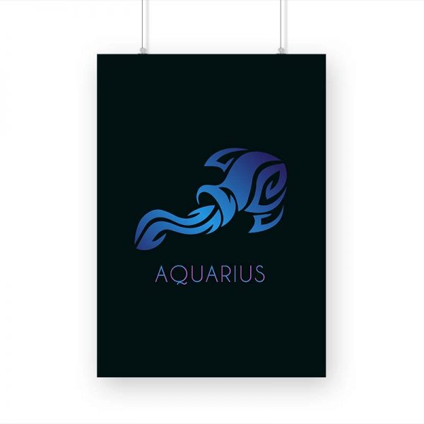 Zodiac Sign-AQUARIUS Printed Poster